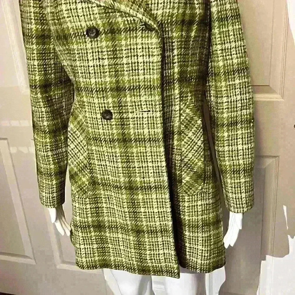 Vintage Pendleton 60s 70s Womens Green Shadow Plaid Blazer Jacket Coat Medium - Picture 9 of 14